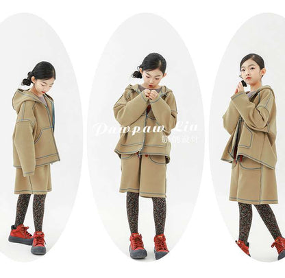 長袖セットアップ Pawpaw Liu | Khaki Windproof Winter Two Piece Set カーキ 防風 セットアップ【mh0020073】
