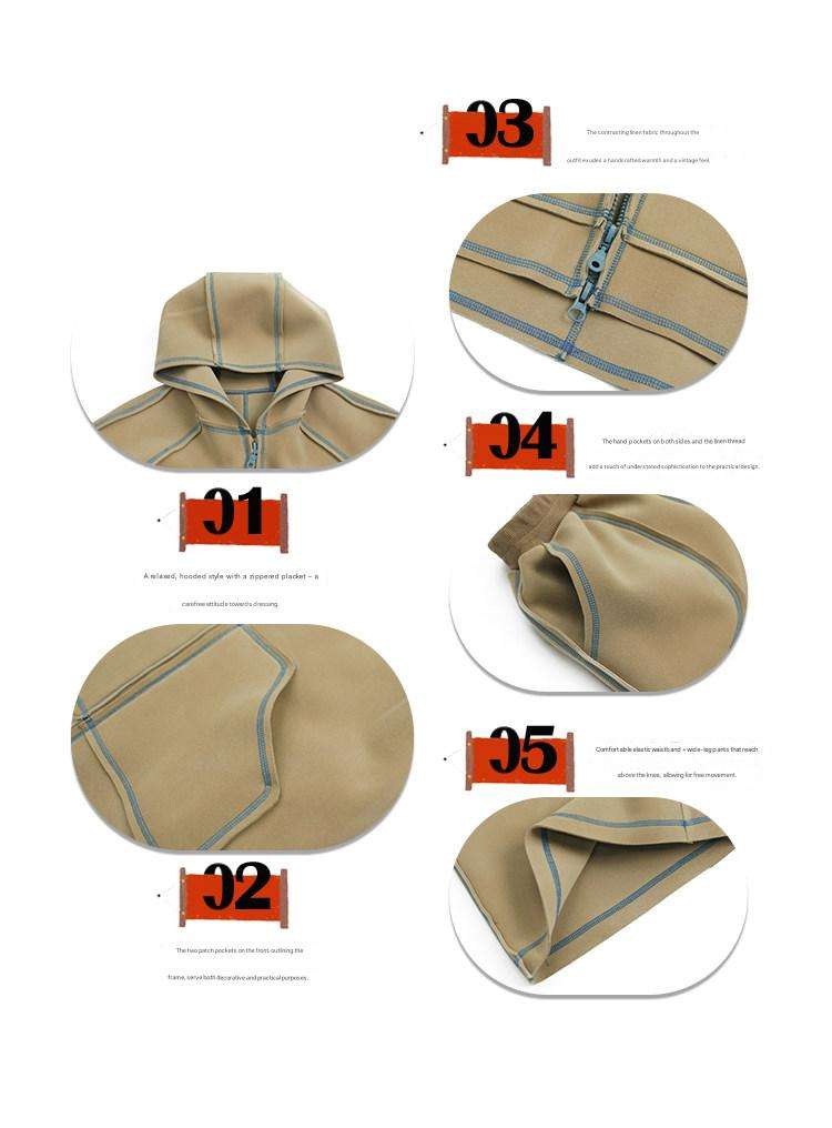 長袖セットアップ Pawpaw Liu | Khaki Windproof Winter Two Piece Set カーキ 防風 セットアップ【mh0020073】