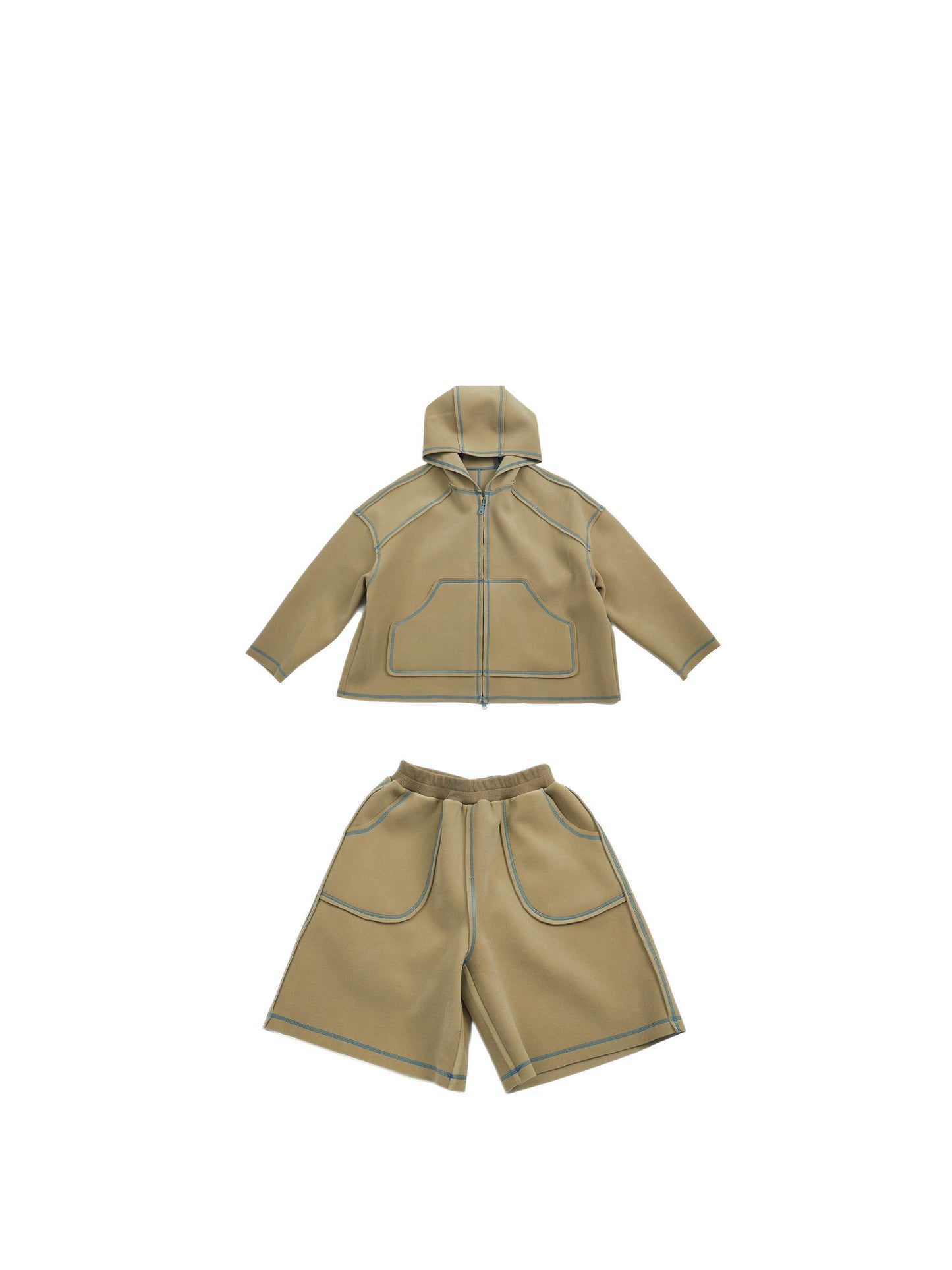 長袖セットアップ Pawpaw Liu | Khaki Windproof Winter Two Piece Set カーキ 防風 セットアップ【mh0020073】