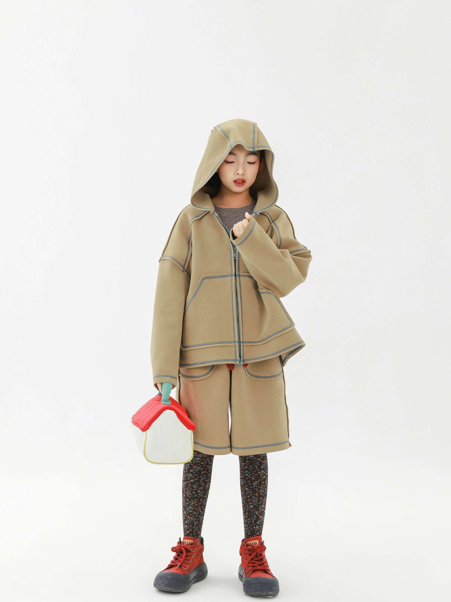 長袖セットアップ Pawpaw Liu | Khaki Windproof Winter Two Piece Set カーキ 防風 セットアップ【mh0020073】