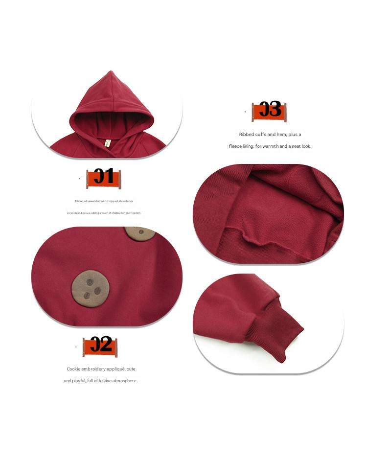 トレーナー・フーディ Pawpaw Liu | Plush Red Cookie Hoodie 裏ボア クッキー フーディー トレーナー【mh0020077】