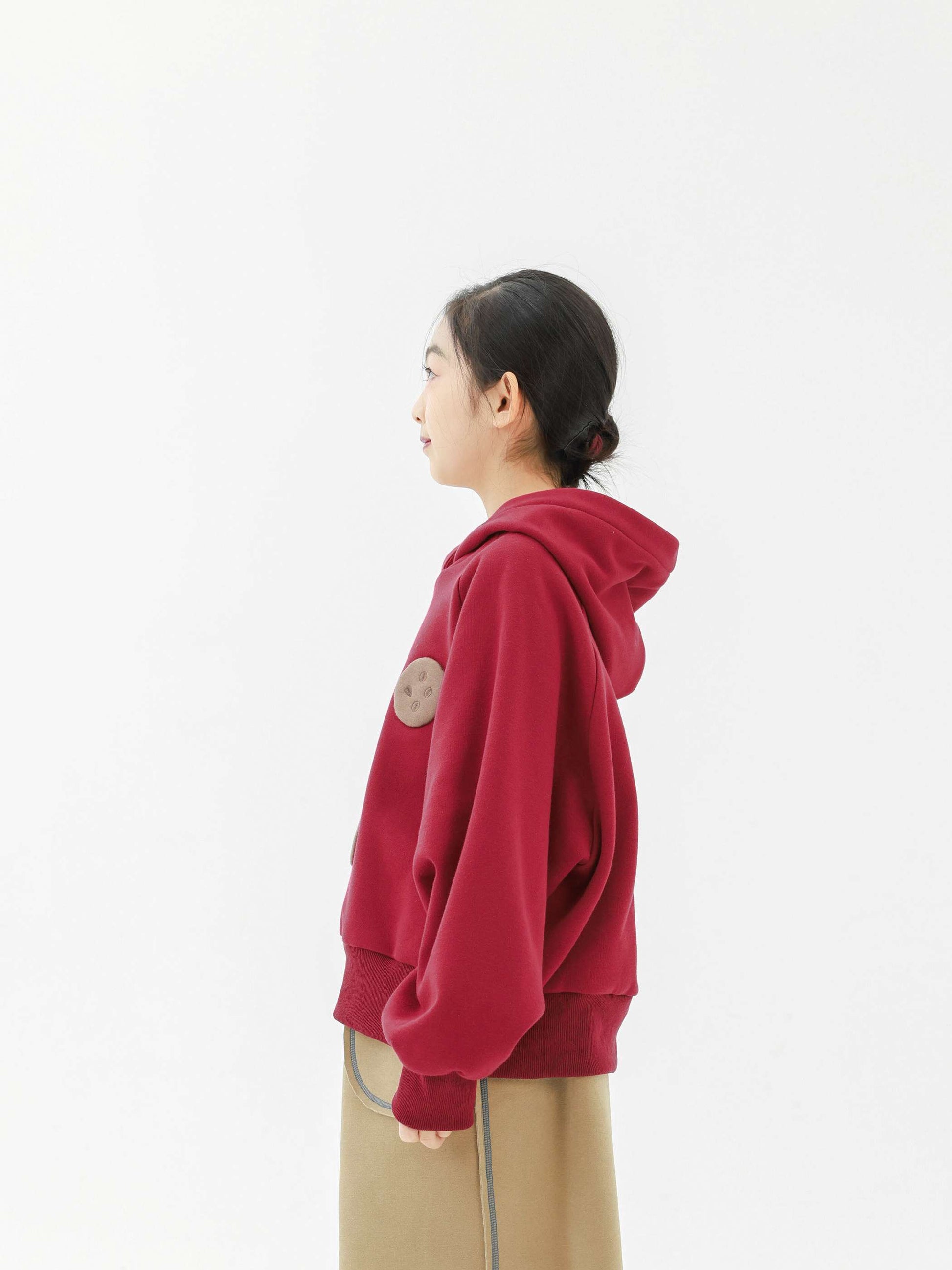 トレーナー・フーディ Pawpaw Liu | Plush Red Cookie Hoodie 裏ボア クッキー フーディー トレーナー【mh0020077】