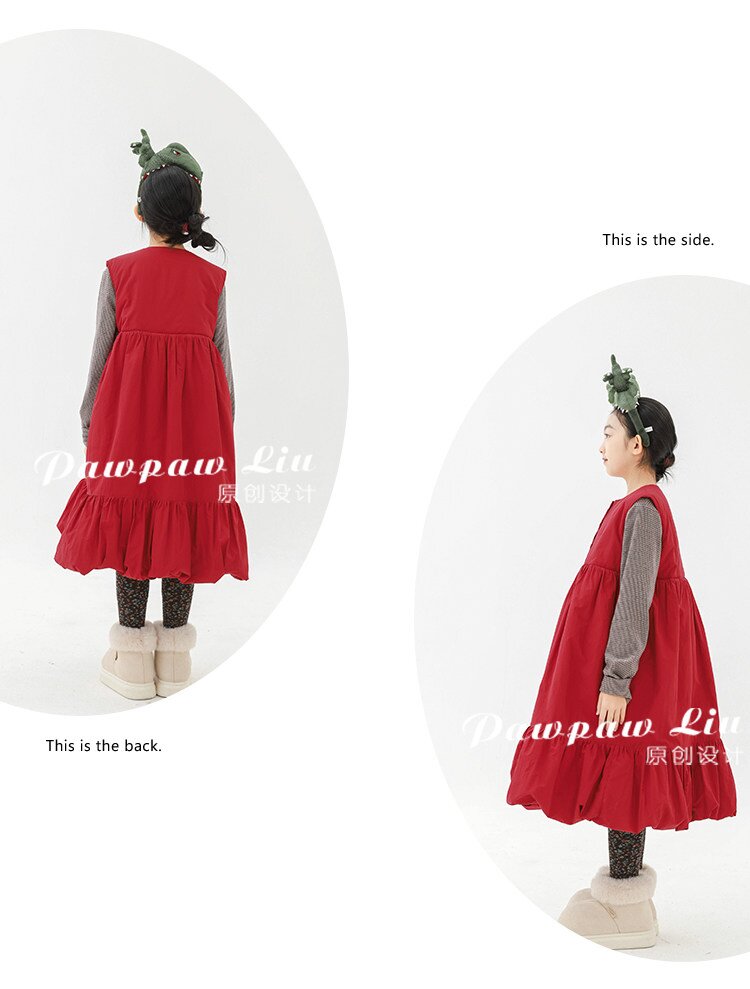 ノースリーブワンピース Pawpaw Liu | Red Sweet Padded Sundress 中綿 スイート サンドレス ワンピース【mh0020083】