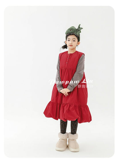 ノースリーブワンピース Pawpaw Liu | Red Sweet Padded Sundress 中綿 スイート サンドレス ワンピース【mh0020083】
