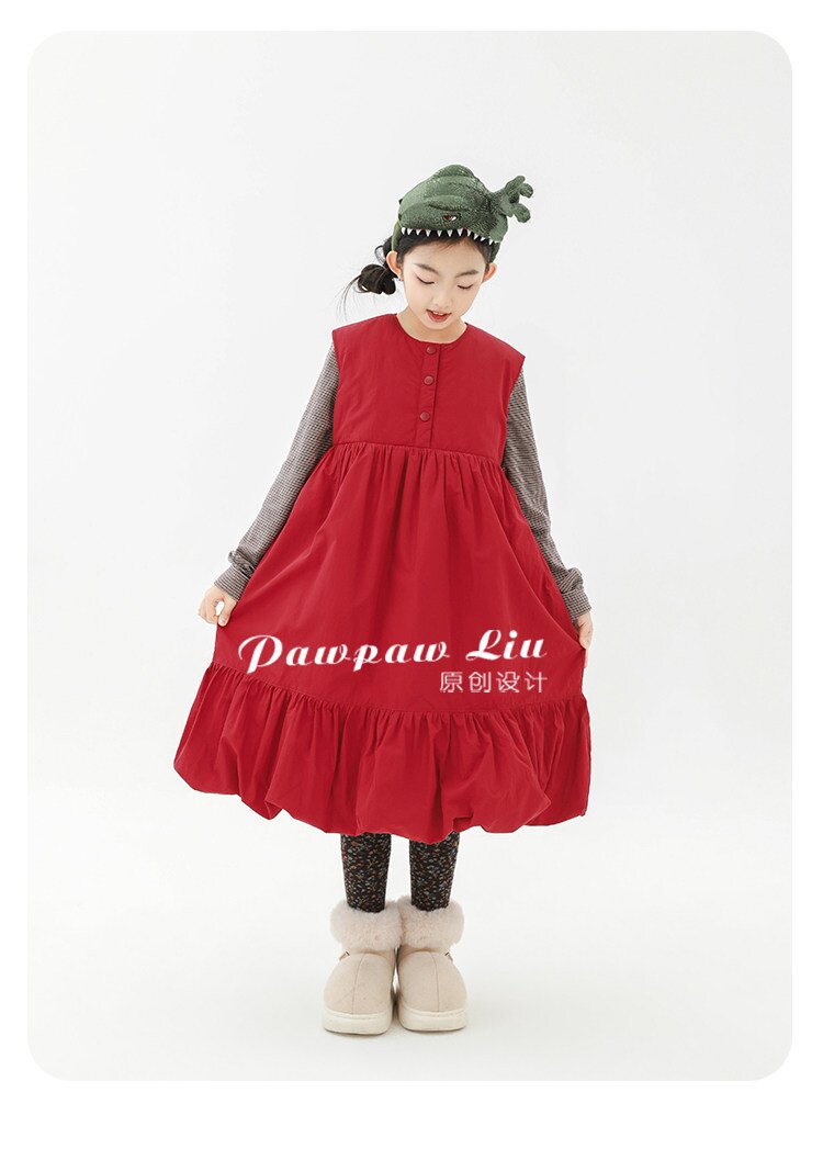 ノースリーブワンピース Pawpaw Liu | Red Sweet Padded Sundress 中綿 スイート サンドレス ワンピース【mh0020083】