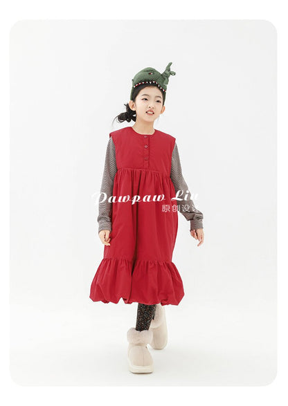 ノースリーブワンピース Pawpaw Liu | Red Sweet Padded Sundress 中綿 スイート サンドレス ワンピース【mh0020083】