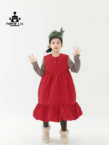 ノースリーブワンピース Pawpaw Liu | Red Sweet Padded Sundress 中綿 スイート サンドレス ワンピース【mh0020083】