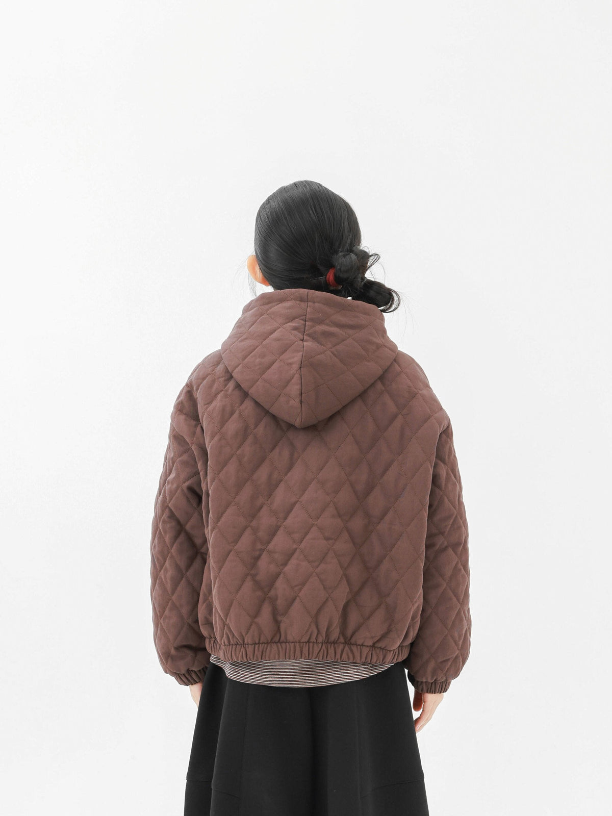 カーディガン・パーカー Pawpaw Liu | Rhombus Brown Hooded Jacket ブラウン ダイヤ柄 フーデッドジャケット【mh0020090】