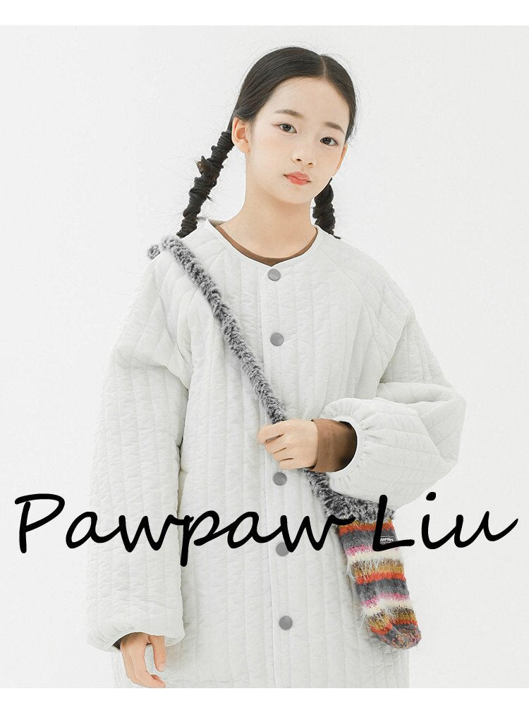 ショートコート・ジャケット・ジャンパー Pawpaw Liu | White Vertical Striped Quilted Jacket ホワイト ストライプ キルトジャケット【mh0020085】