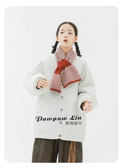 ショートコート・ジャケット・ジャンパー Pawpaw Liu | White Vertical Striped Quilted Jacket ホワイト ストライプ キルトジャケット【mh0020085】