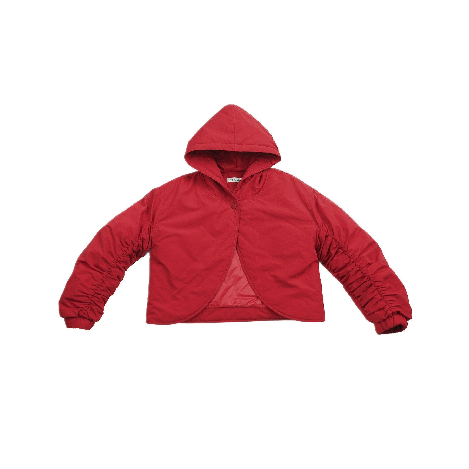 ショートコート・ジャケット・ジャンパー Red / L Pawpaw Liu | Hooded One Button Red Jacket フーディー ワンボタン 中綿ジャケット【mh0020084】