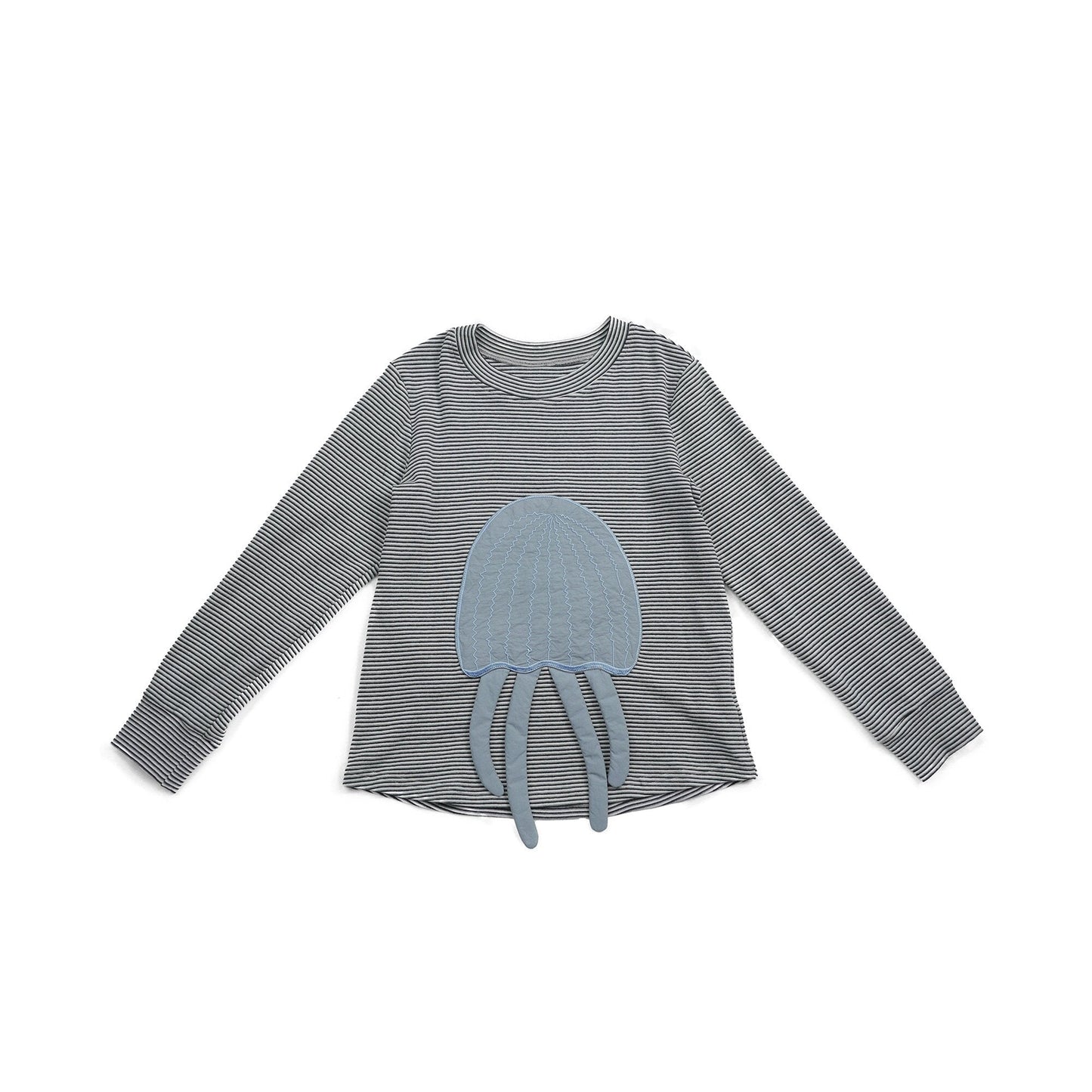 長袖Tシャツ Gray / L Pawpaw Liu | Gray Jellyfish Striped T-Shirt グレー クラゲ ストライプ Tシャツ【mh0020086】