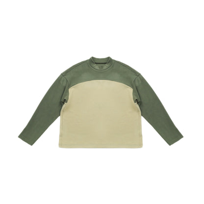 長袖Tシャツ Green / L Pawpaw Liu | Color Block Velvet Base Shirt パッチワークベロアトップス【mh0020065】