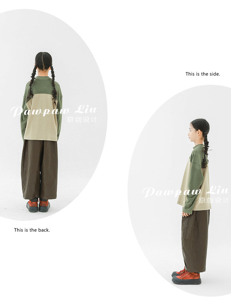 長袖Tシャツ Pawpaw Liu | Color Block Velvet Base Shirt パッチワークベロアトップス【mh0020065】