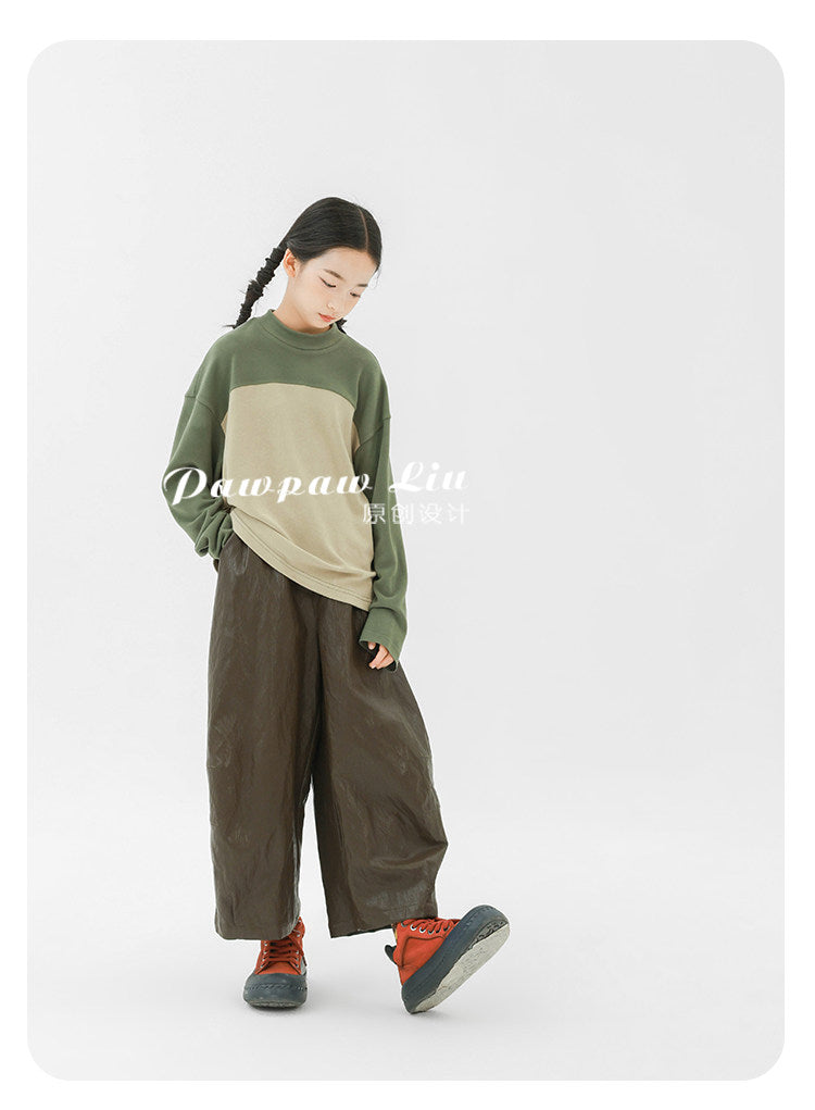 長袖Tシャツ Pawpaw Liu | Color Block Velvet Base Shirt パッチワークベロアトップス【mh0020065】