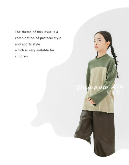 長袖Tシャツ Pawpaw Liu | Color Block Velvet Base Shirt パッチワークベロアトップス【mh0020065】