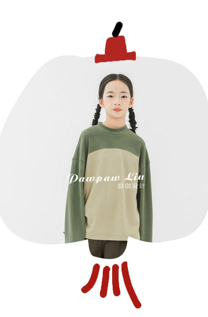 長袖Tシャツ Pawpaw Liu | Color Block Velvet Base Shirt パッチワークベロアトップス【mh0020065】