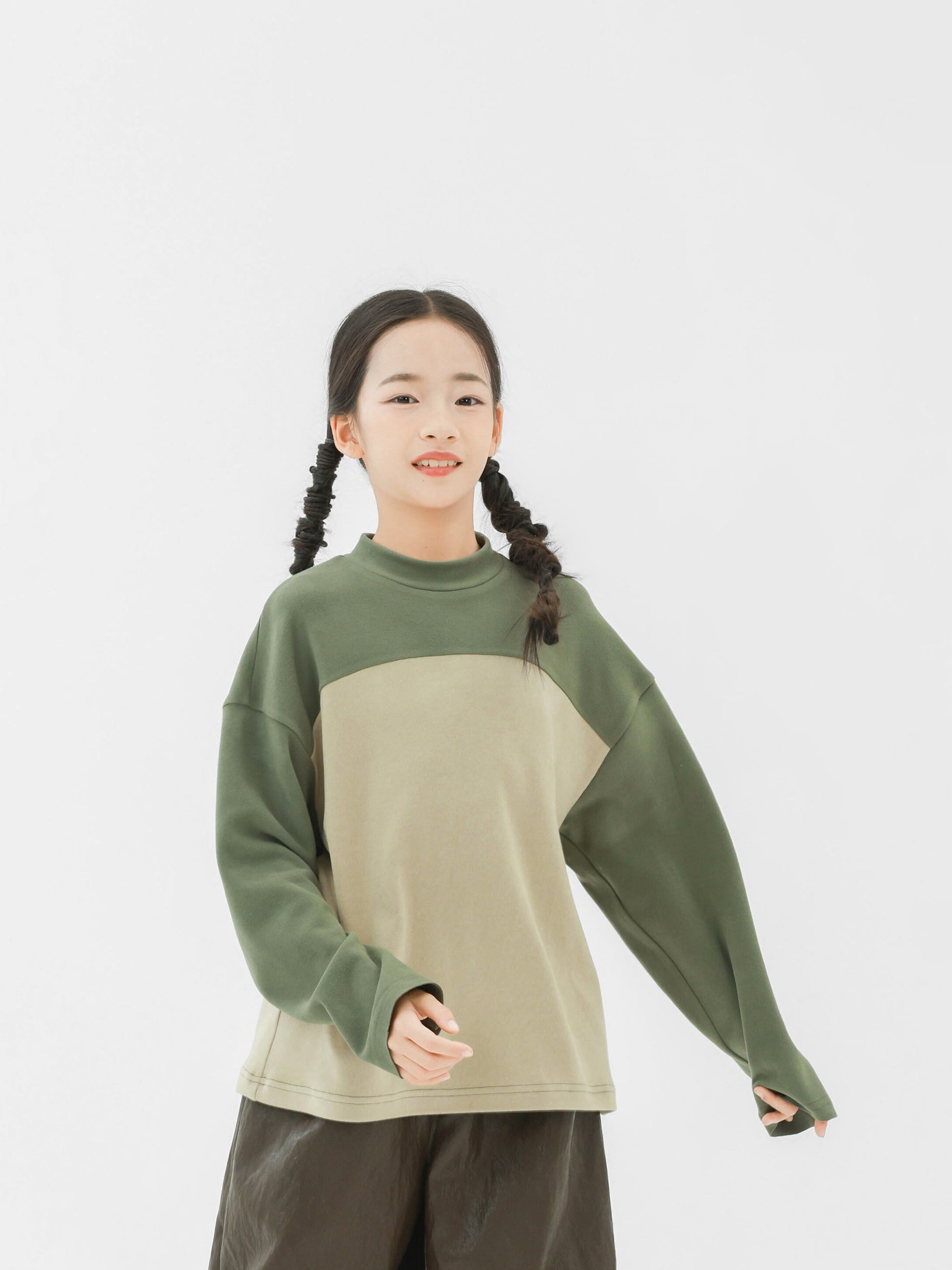 長袖Tシャツ Pawpaw Liu | Color Block Velvet Base Shirt パッチワークベロアトップス【mh0020065】