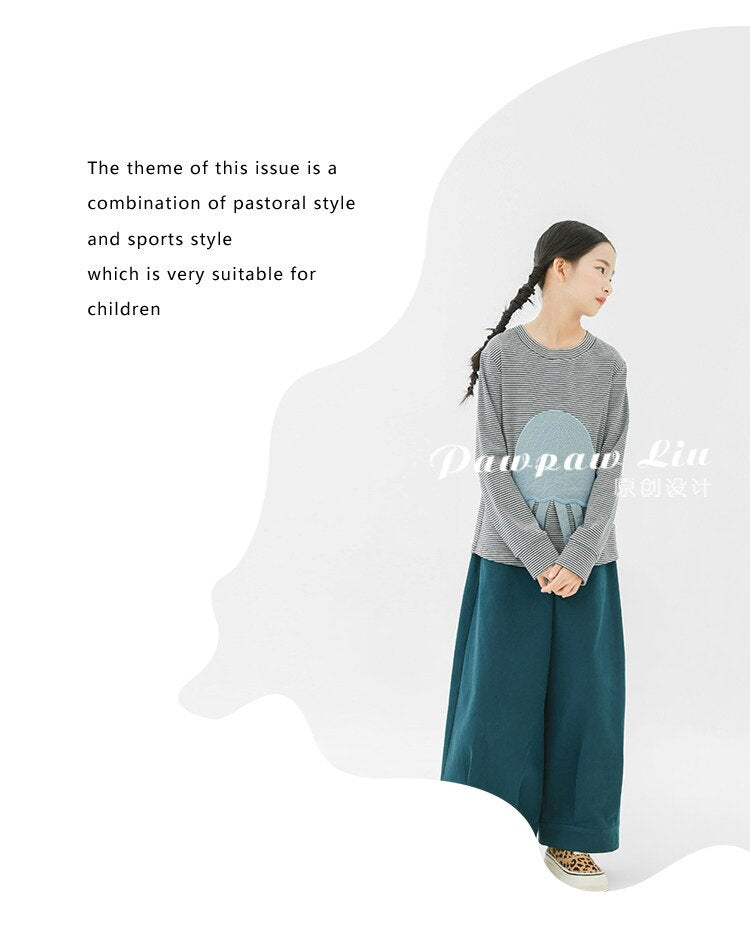 長袖Tシャツ Pawpaw Liu | Gray Jellyfish Striped T-Shirt グレー クラゲ ストライプ Tシャツ【mh0020086】