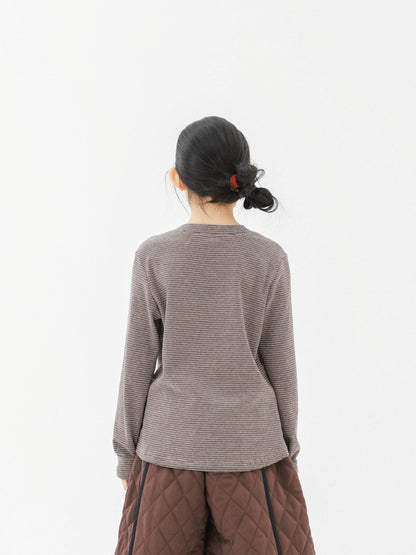 長袖Tシャツ Pawpaw Liu | Gray Jellyfish Striped T-Shirt グレー クラゲ ストライプ Tシャツ【mh0020086】