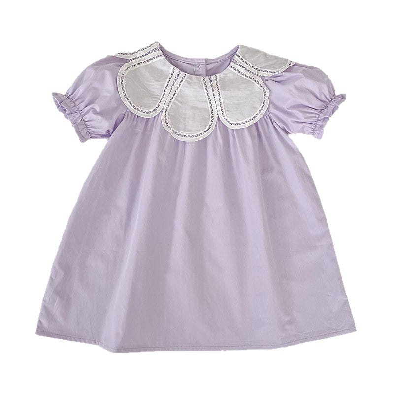 Petal Collar Romper Puff Sleeve Dress ラッフル ロンパース ミモレ丈ワンピース【mh0013158】 Aeg babyi ノースリーブロンパース