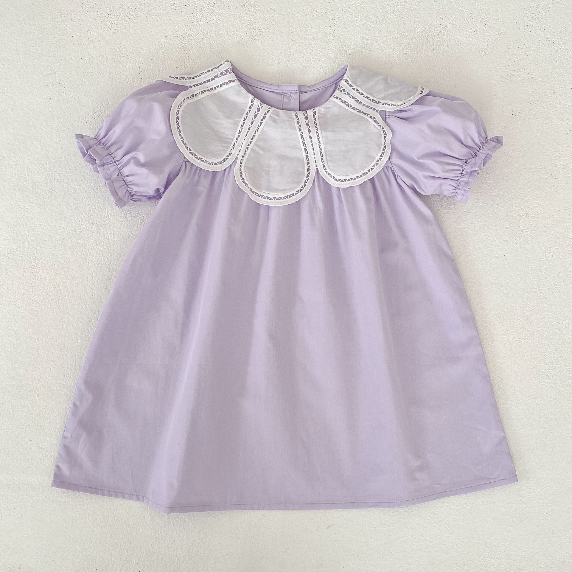 Petal Collar Romper Puff Sleeve Dress ラッフル ロンパース ミモレ丈ワンピース【mh0013158】 Aeg babyi ノースリーブロンパース