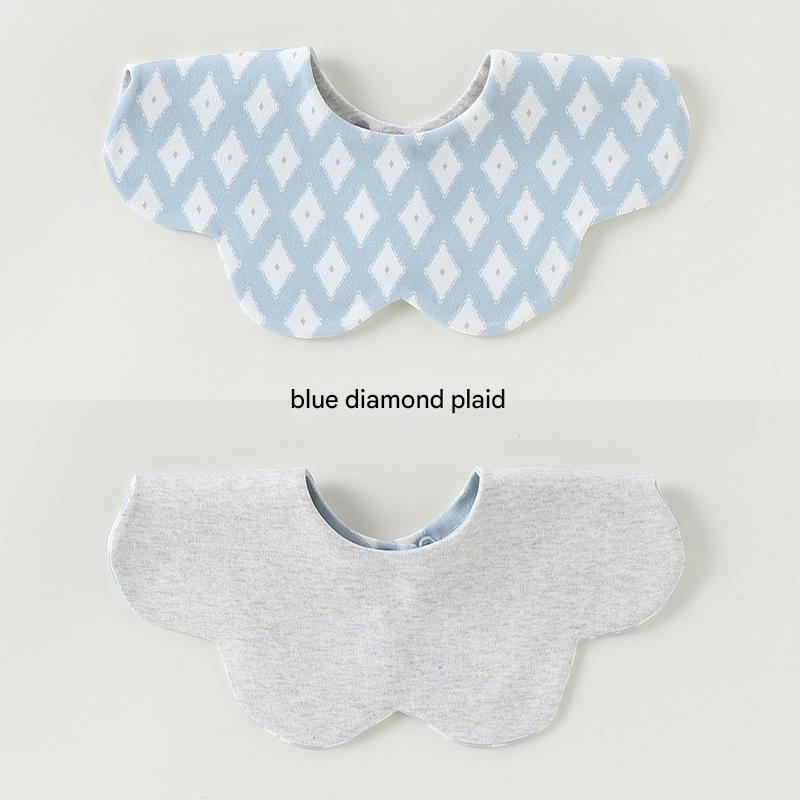 Petal Reversible Bib 花びら スタイ【mh0012329】 Blue diamond checkered Beitaoya