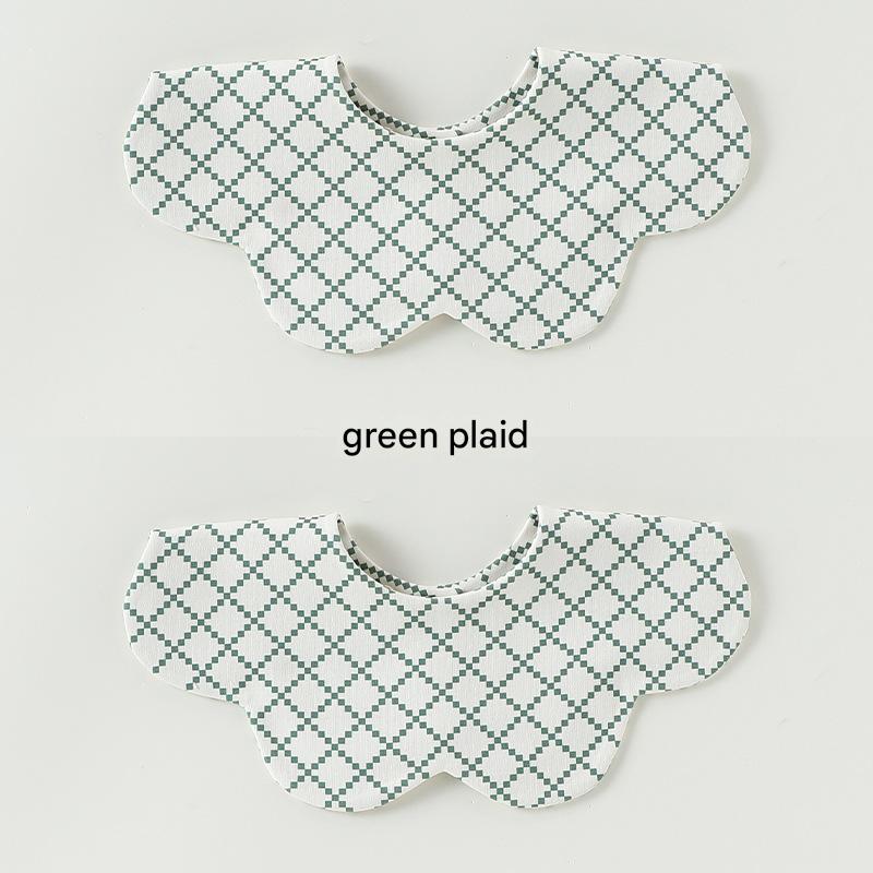 Petal Reversible Bib 花びら スタイ【mh0012329】 Green check Beitaoya