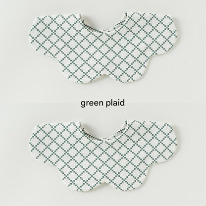 Petal Reversible Bib 花びら スタイ【mh0012329】 Green check Beitaoya