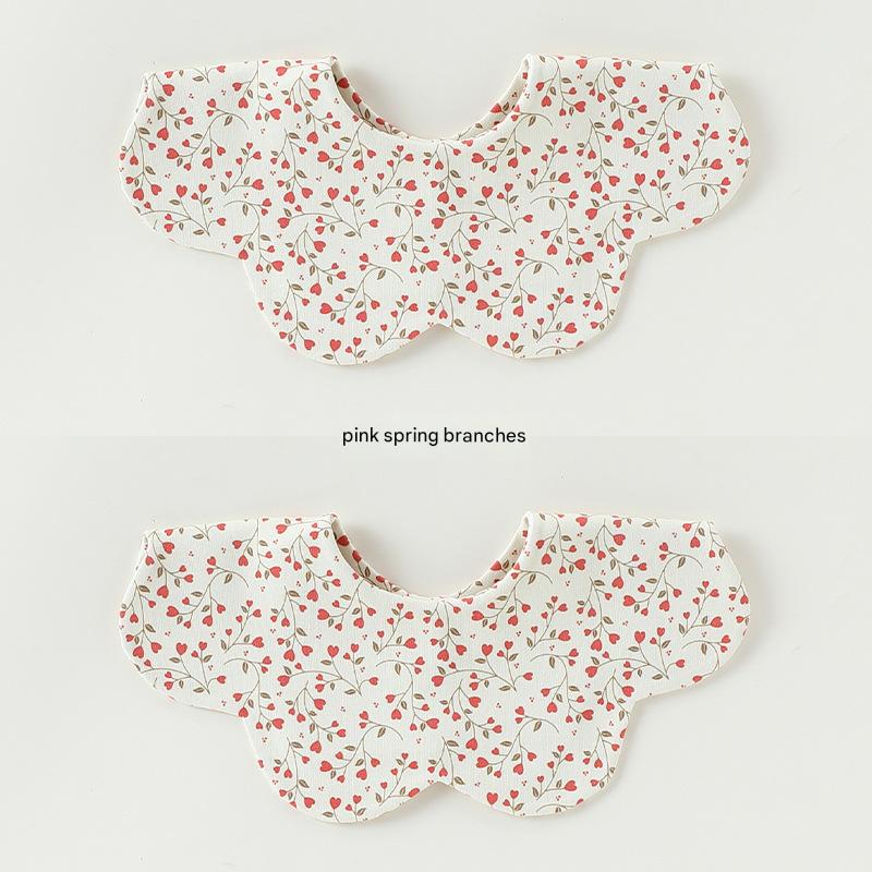 Petal Reversible Bib 花びら スタイ【mh0012329】 Peach red spring branches Beitaoya