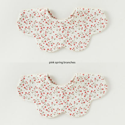 Petal Reversible Bib 花びら スタイ【mh0012329】 Peach red spring branches Beitaoya