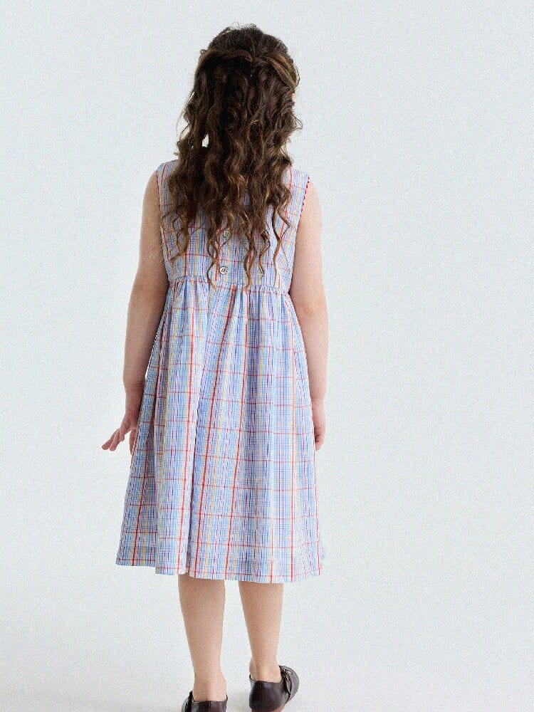 Peter Pan Collar Plaid Dress ラウンドカラー ノースリーブワンピース【mh0013177】 yunerma ノースリーブワンピース