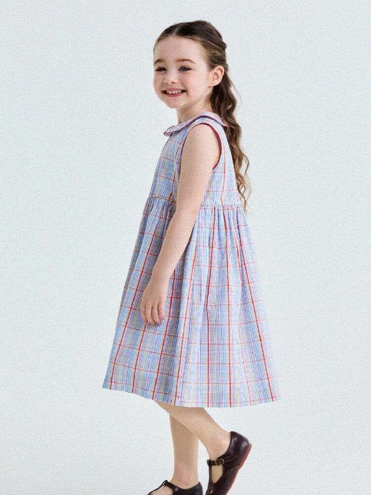 Peter Pan Collar Plaid Dress ラウンドカラー ノースリーブワンピース【mh0013177】 yunerma ノースリーブワンピース