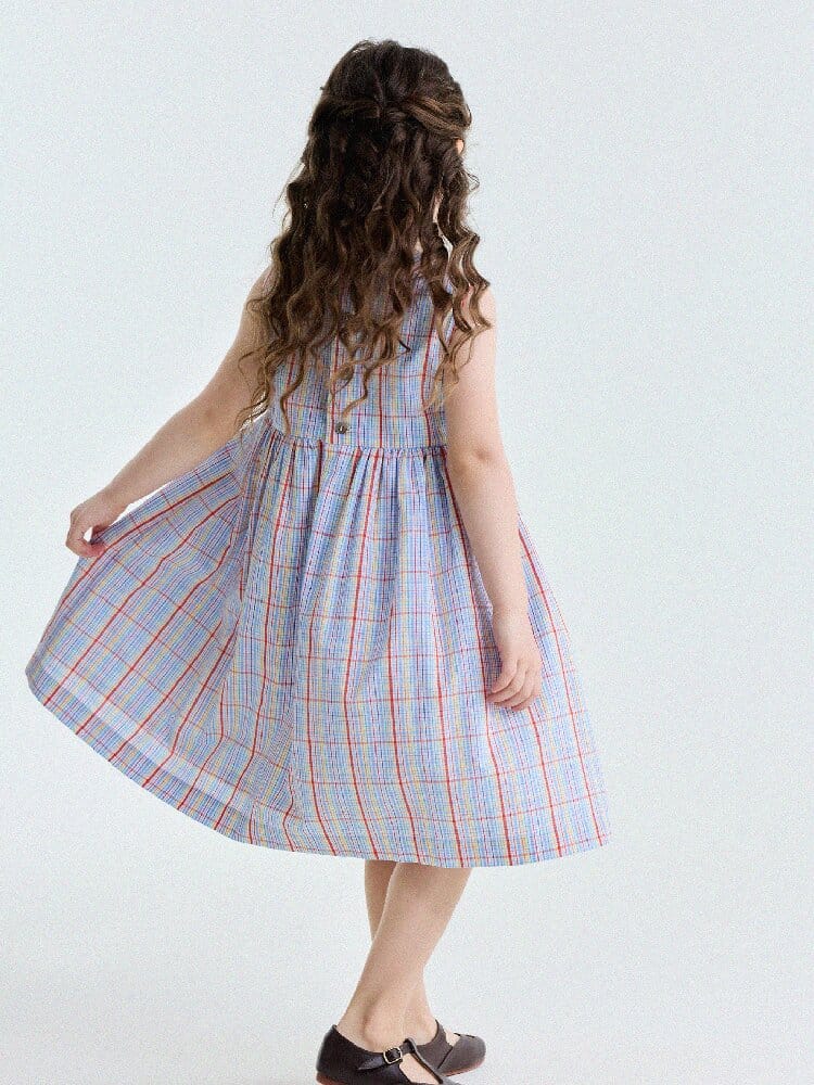 Peter Pan Collar Plaid Dress ラウンドカラー ノースリーブワンピース【mh0013177】 yunerma ノースリーブワンピース