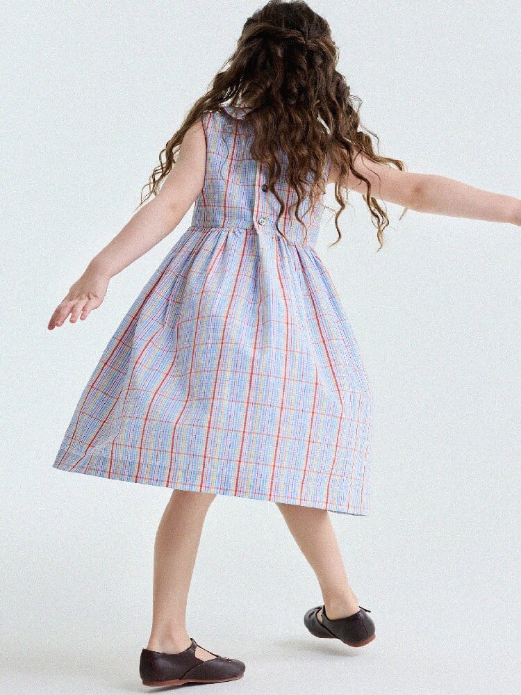 Peter Pan Collar Plaid Dress ラウンドカラー ノースリーブワンピース【mh0013177】 yunerma ノースリーブワンピース
