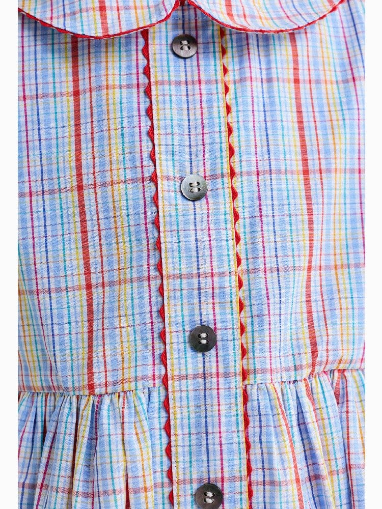 Peter Pan Collar Plaid Dress ラウンドカラー ノースリーブワンピース【mh0013177】 yunerma ノースリーブワンピース