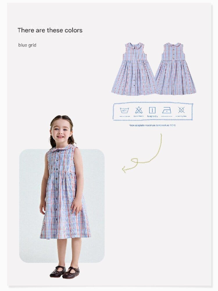 Peter Pan Collar Plaid Dress ラウンドカラー ノースリーブワンピース【mh0013177】 yunerma ノースリーブワンピース