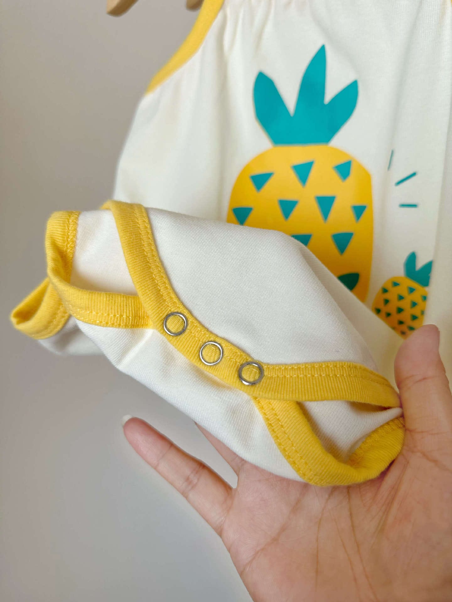 Pineapple Printed Bonnet Camisole Romper パイナップル キャミソールロンパース【mh0013379】 TOMMY'S GIFTS ノースリーブロンパース