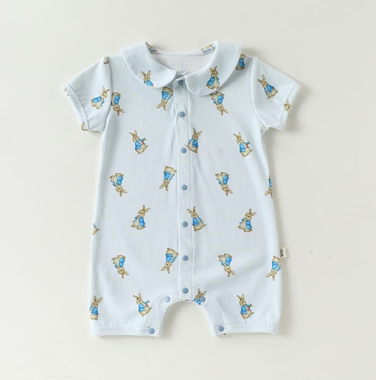 Plaid Cotton Romper ドールカラー 半袖ロンパース【mh0013028】 Beitaoya 半袖ロンパース