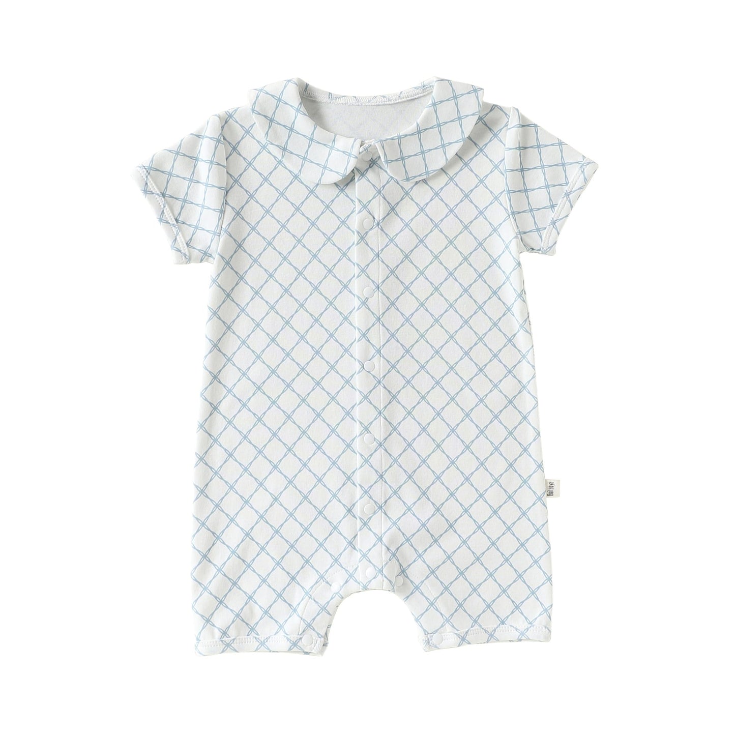 Plaid Cotton Romper ドールカラー 半袖ロンパース【mh0013028】 Beitaoya 半袖ロンパース