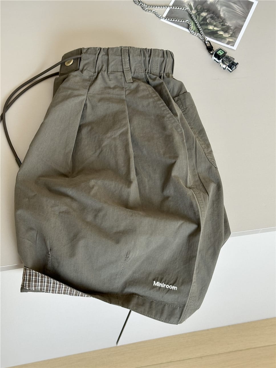 Plaid Hem Shorts チェックヘム タックハーフパンツ【mh0012955】 snidols ハーフパンツ・ショートパンツ