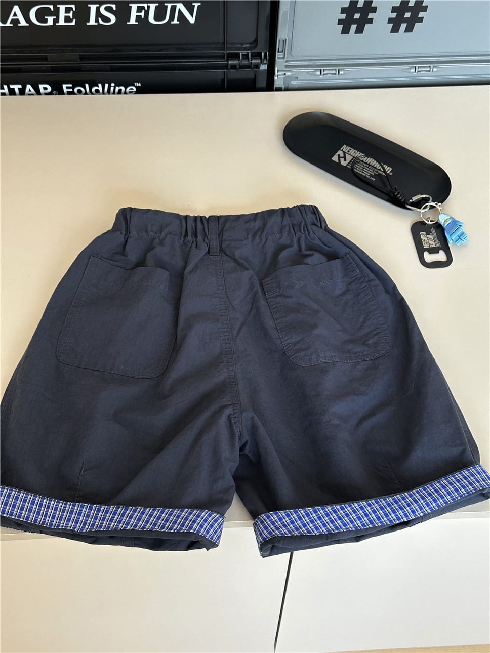 Plaid Hem Shorts チェックヘム タックハーフパンツ【mh0012955】 snidols ハーフパンツ・ショートパンツ