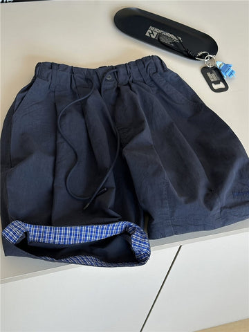 Plaid Hem Shorts チェックヘム タックハーフパンツ【mh0012955】 snidols ハーフパンツ・ショートパンツ