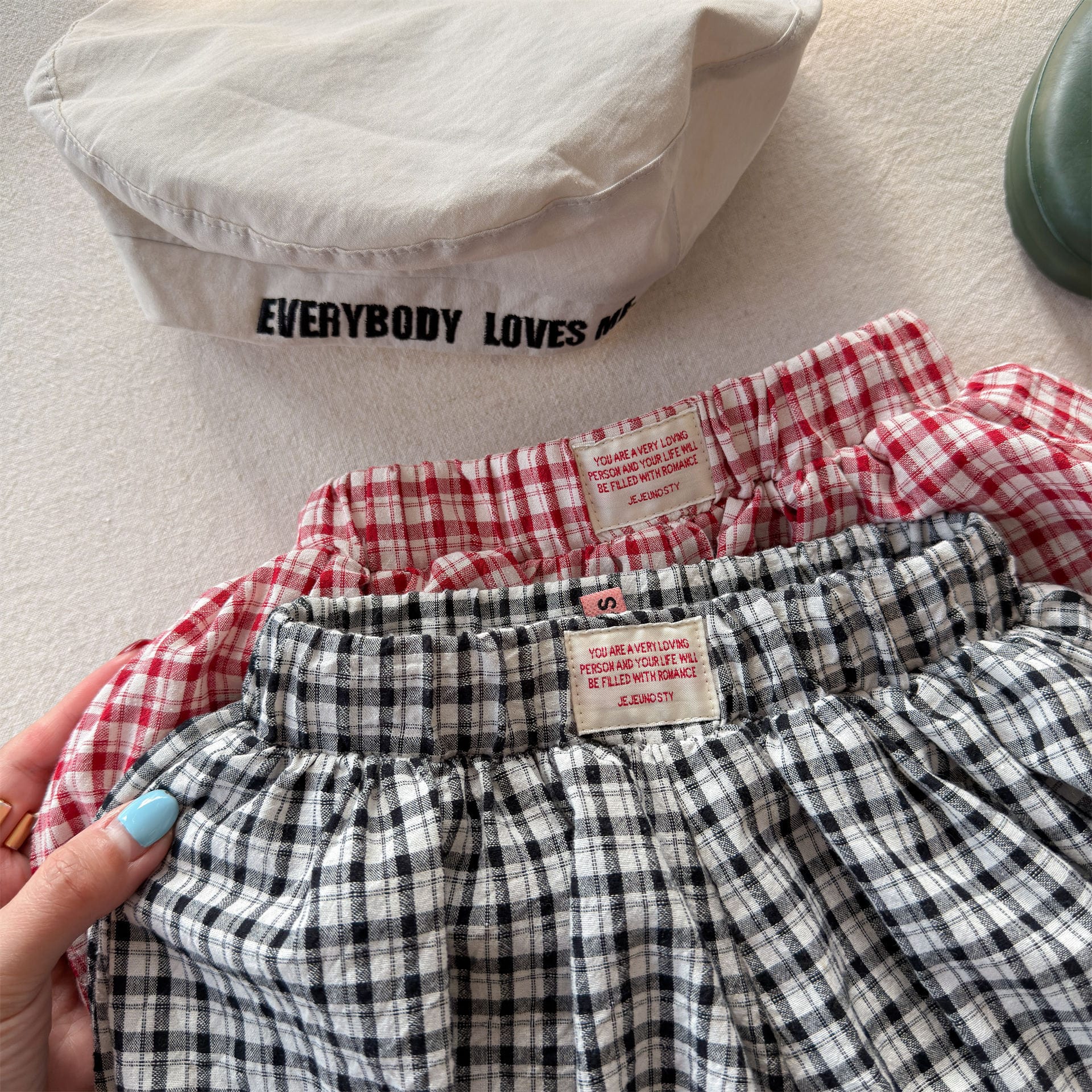 Plaid High Waist Bubble Shorts チェック バルーンショートパンツ【mh0013459】 ADbaby ハーフパンツ・ショートパンツ