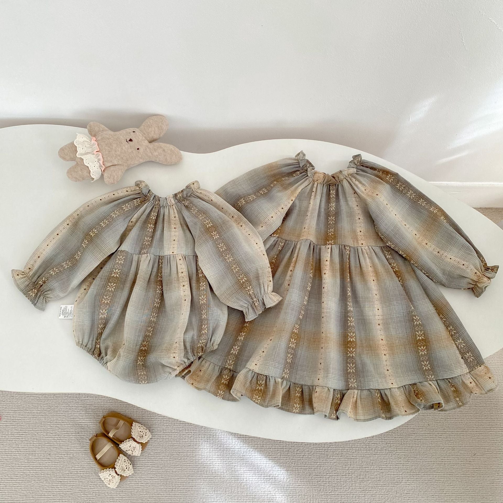 Plaid Jacquard Dress & Romper チェック ジャガード ワンピース ロンパース【mh0012404】 Engepapa