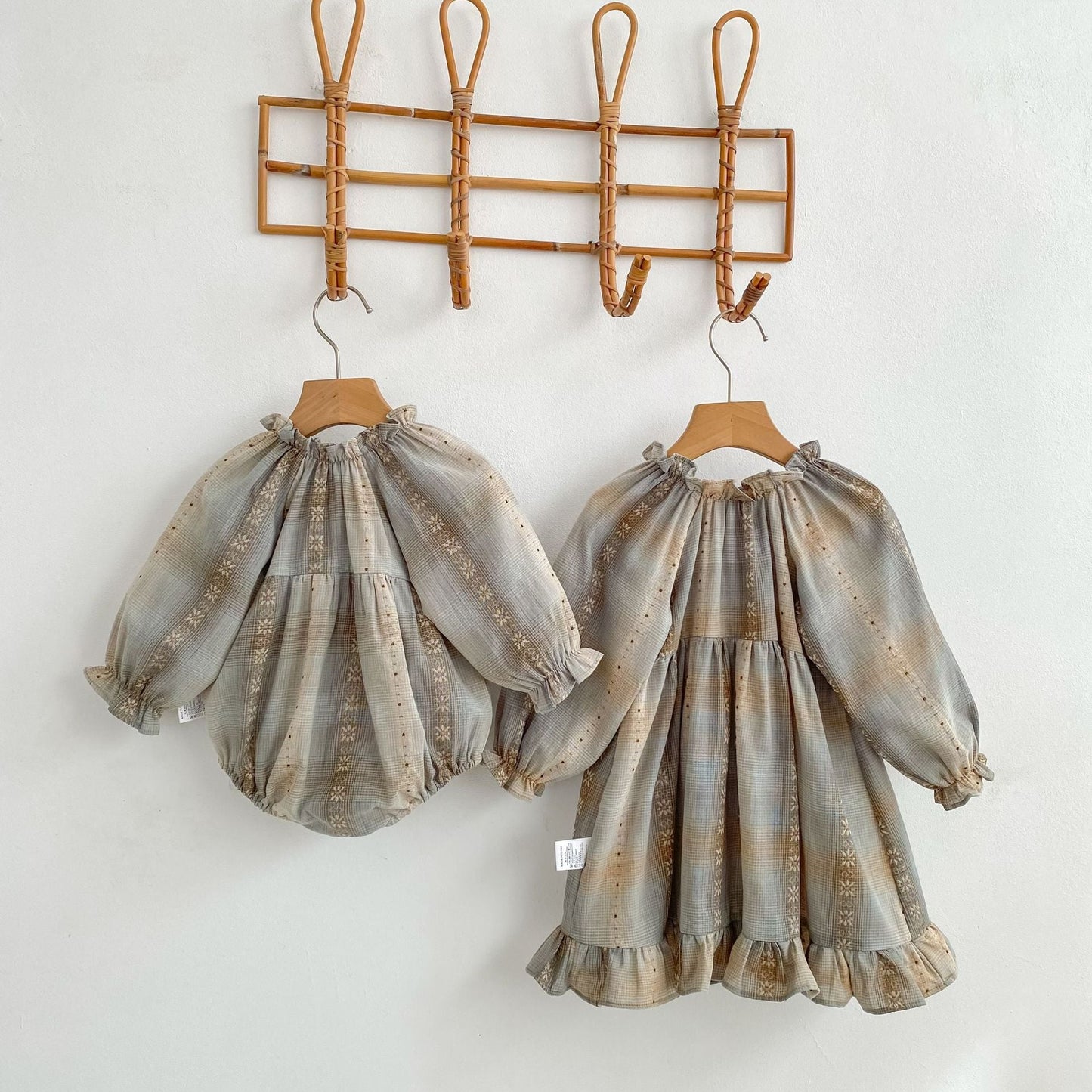 Plaid Jacquard Dress & Romper チェック ジャガード ワンピース ロンパース【mh0012404】 Engepapa