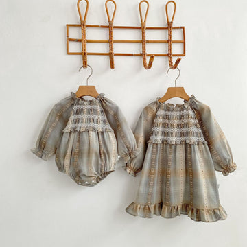 Plaid Jacquard Dress & Romper チェック ジャガード ワンピース ロンパース【mh0012404】 mamahalo shop