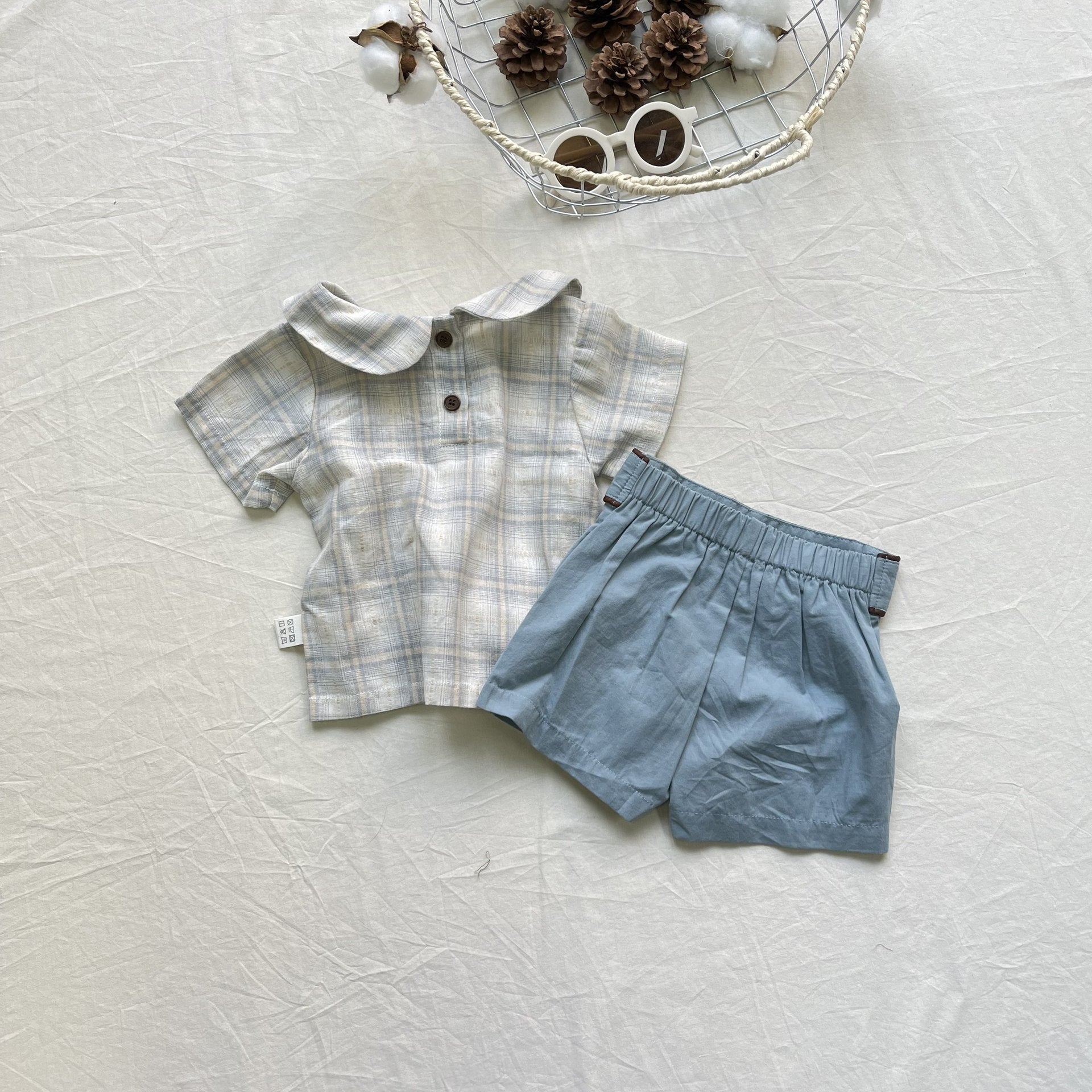 Plaid Lapel Refreshing Pants Set チェック柄 ラペル セットアップ【mh0012297】 yi nian ni