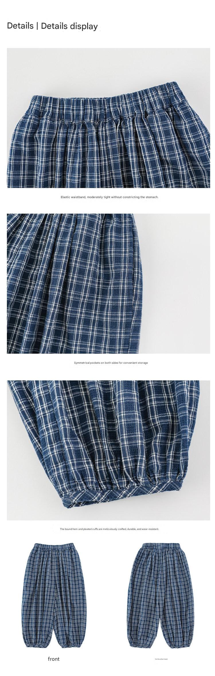 Plaid Pattern Cotton Jogger Pants チェック柄 コットン ロングパンツ【mh0012739】 YoehYaul ロングパンツ・スウェットパンツ