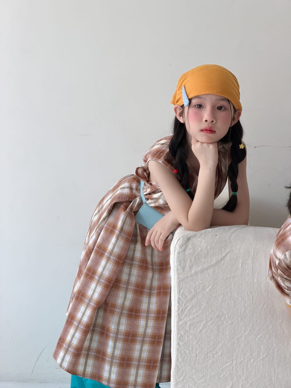 Plaid Separates チェック 半袖シャツ ショートパンツ ノースリーブワンピース【mh0013127】 KUMAI.KIDS 半袖セットアップ